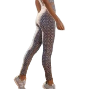 Daily Practice High-Waist Leggings Green/Grey Geometric Gorpcore XS NEW